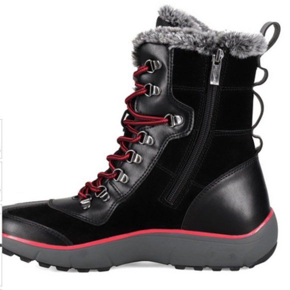 Santana Canada Black & Red Essie Waterproof Suede Boot 8 - Picture 4 of 6